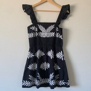 Anthropologie Floral Embroidered Ruffle-Strap Dress NWT